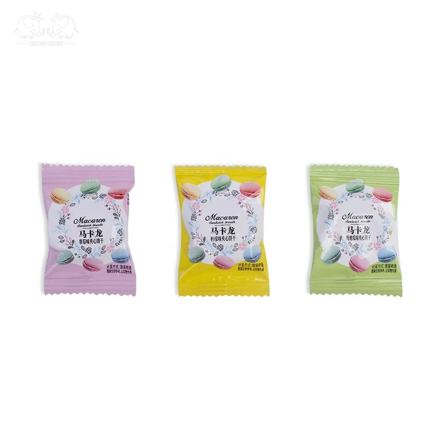 Halal Galletas Biscotto Bag Pack Fruit Assorted Baked Goods Mini Macaron Cookies Cream Sandwich Biscuit