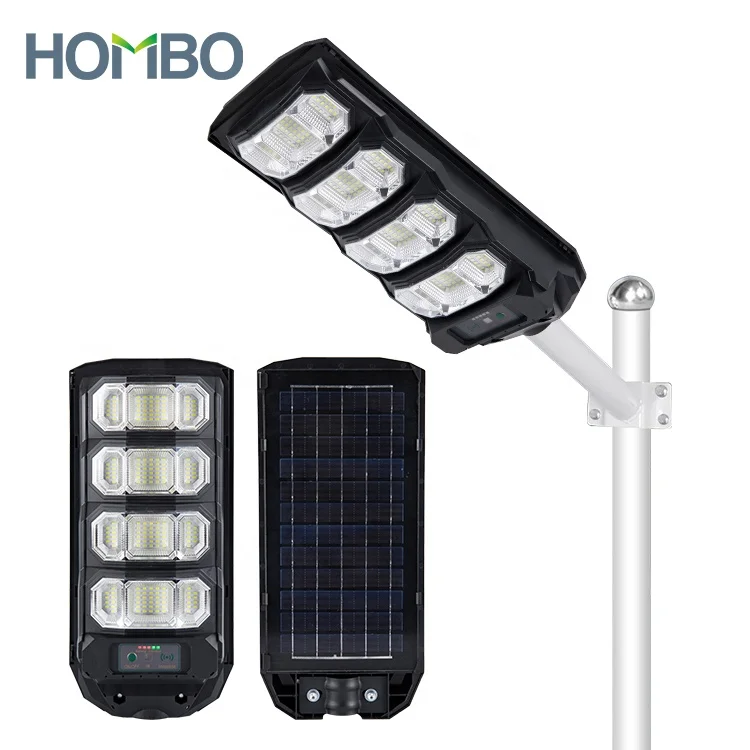 HOMBO Intelligent Remote Control ABS 100w 200w 300w 400w 500w 600w 800w All In One Outdoor Solar LED Street Light