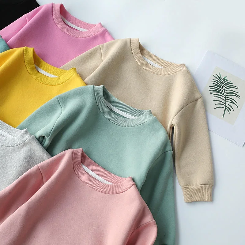 Wholesale Custom 2023 New Arrival Baby Hoodies & Sweatshirts Solid Color Cute Thick Long Sleeve Baby Clothes Romper