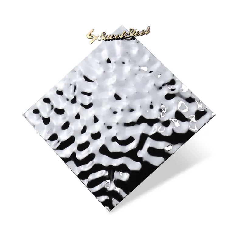 SUCEL 0.4/0.6/0.8Mm Rose Gold Water Ripple Mirror Stainless Steel Sheet For Wall Background