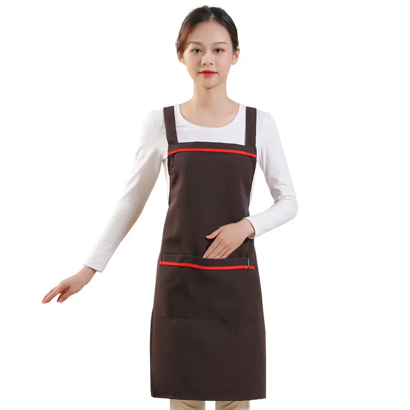 
Adjustable Bib Masonic Briefcase Bag Manicure Personalize Resistant with Pockets Cooking Barista Women Men Chef Kitchen Apron 