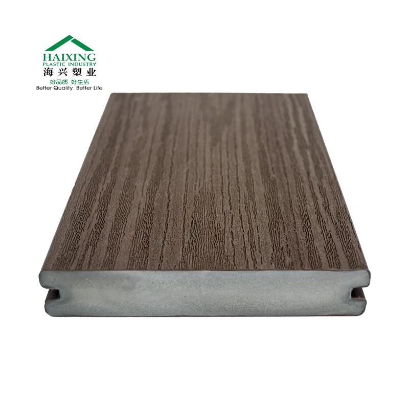 New Generation waterproof Groove Solid WPC PVC Decking Outdoor ASA co-extrusion