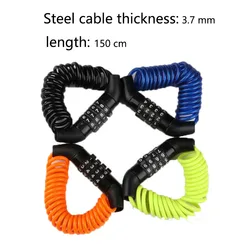 Mini Anti-theft Helmet Lock 4 Digit Password Bicycle Lock For Scooter Motorcycles Cycling Portable Bike Cable Lock