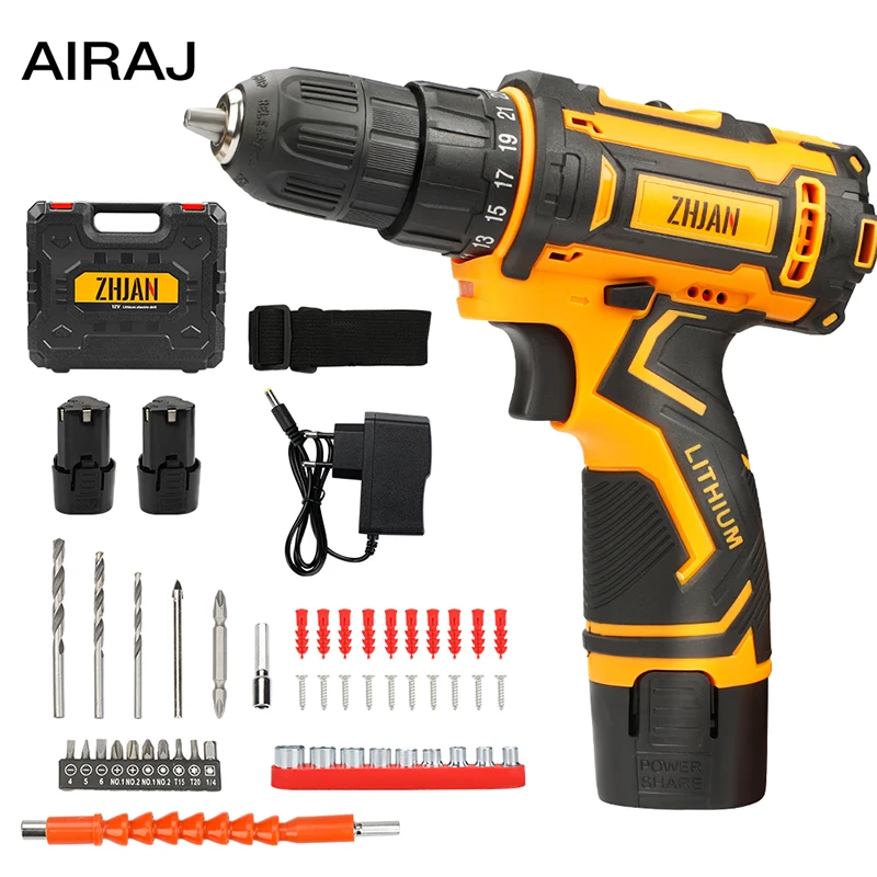 Brushless Cordless Electric Hammer Battery Charger hand power tools  combo kit  Drill Rechargeable Cordless Hammer Drill  tool