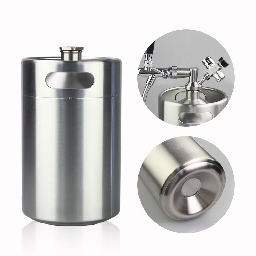 Portable Stainless Steel 304 Beer Dispenser Wine Barrel For Bar Party Mini Beer Keg
