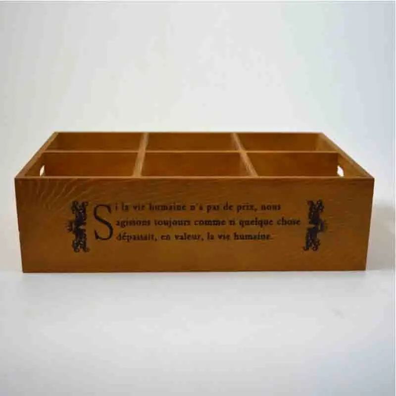 Classic Carved Wooden Nut and Candy Box with 4 Compartments Multifunctional Small Square Wedding Design No Lid