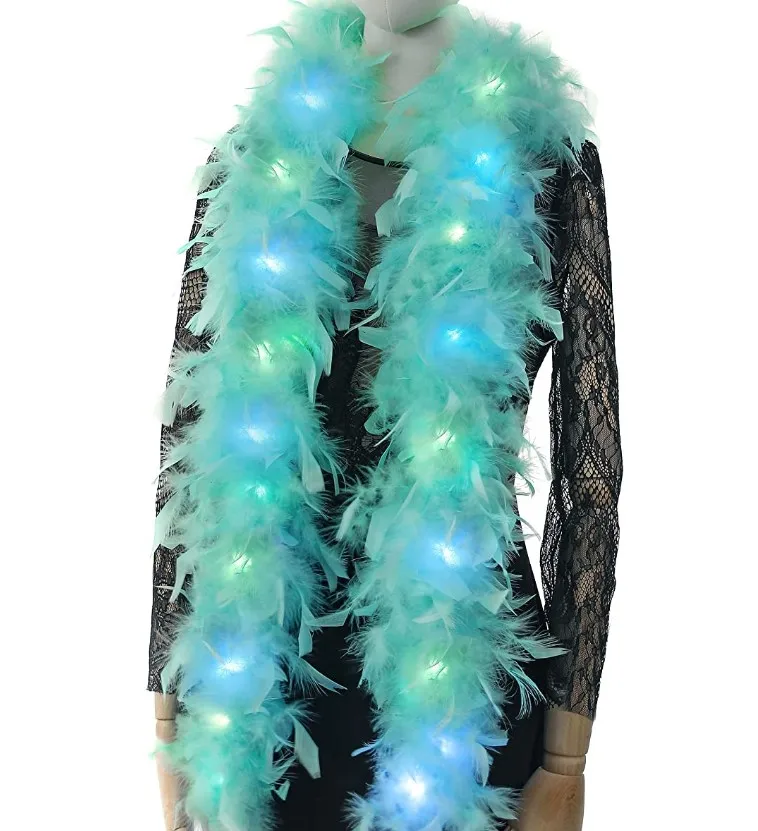 2Yards 75g Colorful 20 LED Lights Boas for Party, Wedding, Halloween Costume, Christmas Tree and Home Decoration