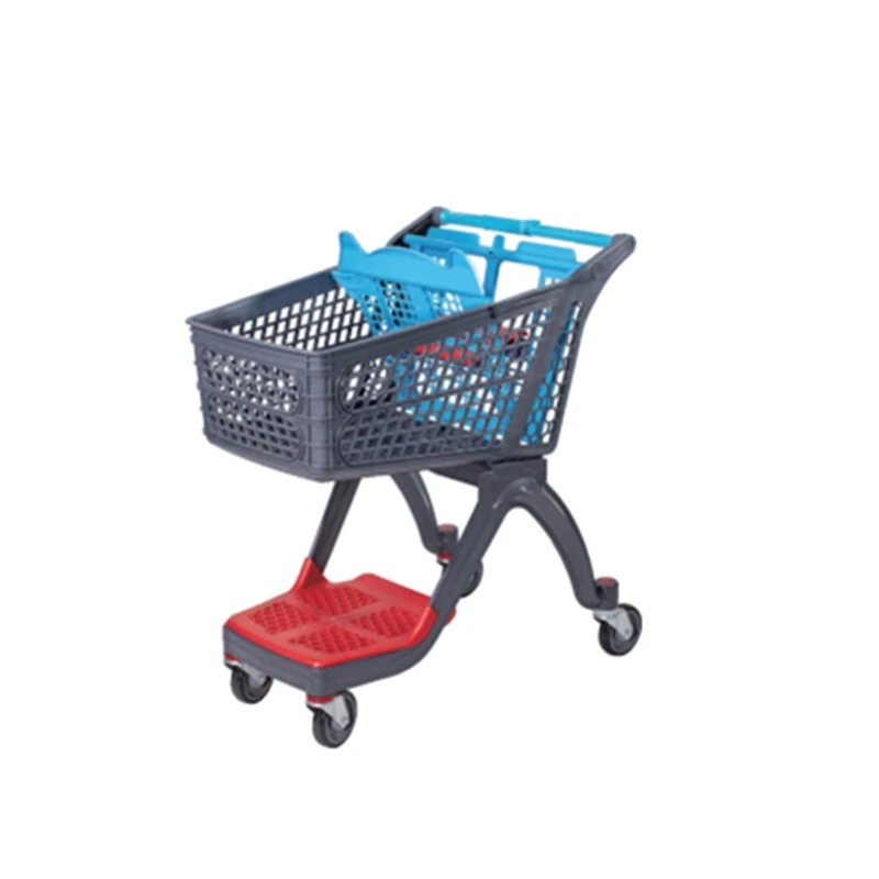 Cheap 210L All Plastic Enhanced Shopping Cart Grocery Store Steel Trolley Supermarket Shopping Carts
