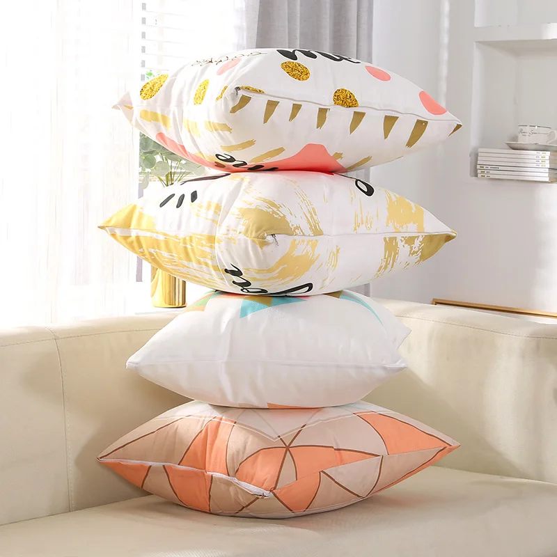 Ready to ship  Double-sided carton printed decorative office home sofa seat cushion cover