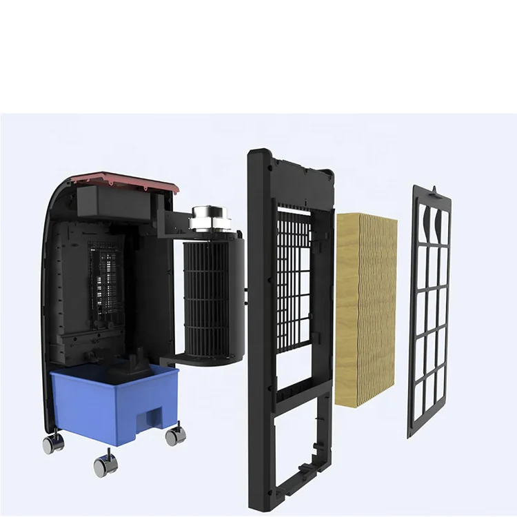 12V DC evaporative  air cooler tower fan with remote control