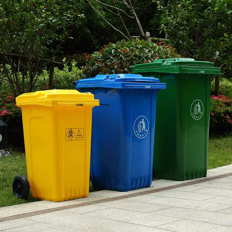 240l Plastic 240F Large Hospital Medical Mobile Public Street Waste Bin