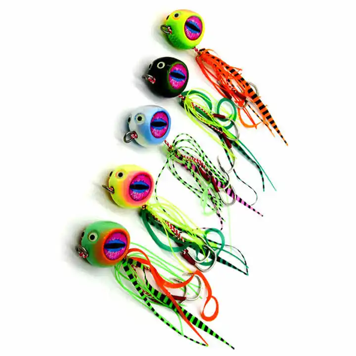 OEM 40g-200g Tenya Tai Rubber Kabura Slide Jig Snapper Grouper Sea-bream Metal Slow Jig Head With Rubber Skirt Jigging Lure