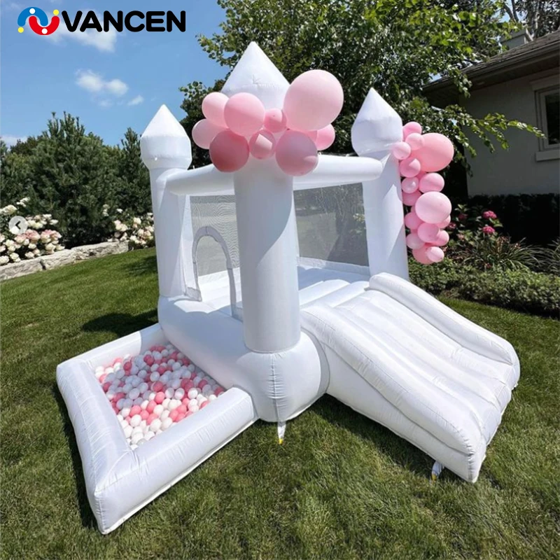 Wedding Bouncy House Kids Adult Party Event Jumping Castle Inflatable Bounce House with Slide and Ball Pit