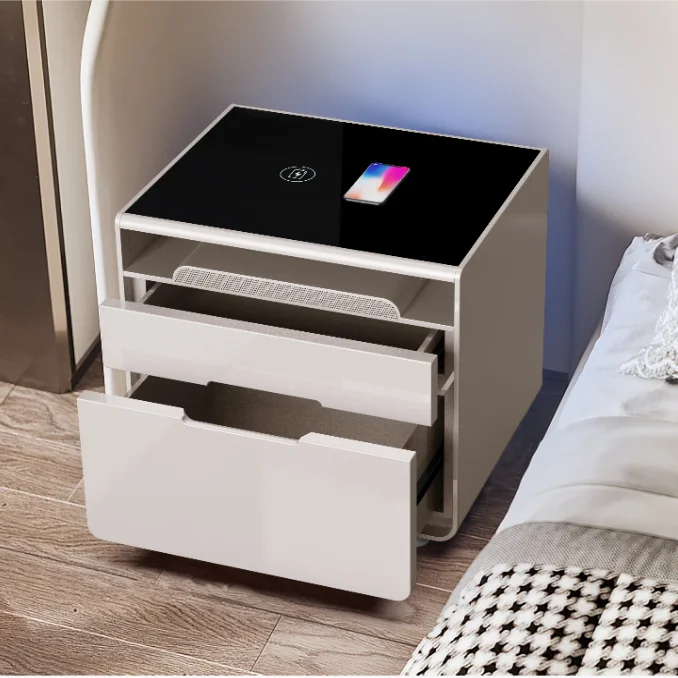 
smart bedroom Nightstands with fridge bedside table sofa side tables with cooling drawers 