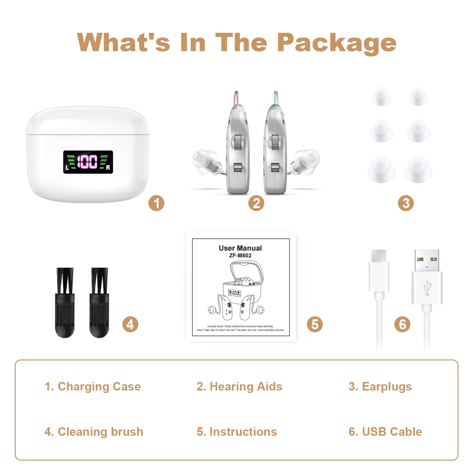 Bundle High Quality Rechargeable Wireless  BTE Sound Amplifiers with Rechargeable Case For Seniors Digital Hearing Aids