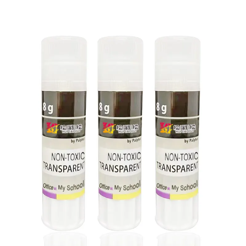 
High Quality Non Toxic Pva Glue Stick for School and Office DIY EN71/MSDS HUI CAI HUI 7200pcs 8108 PVP Transparent White 8g 
