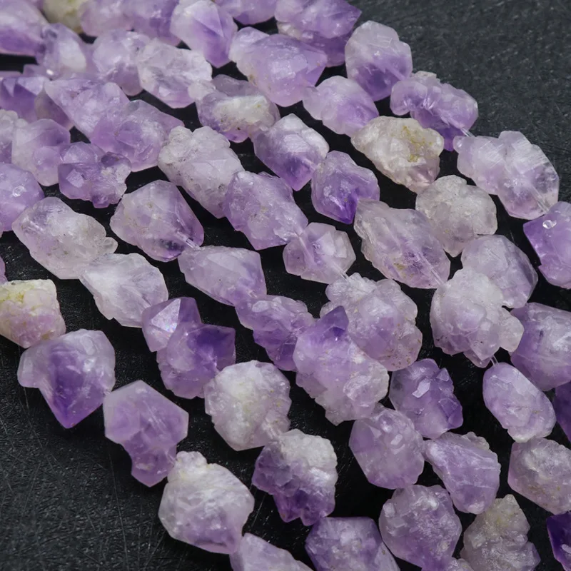 12-16mm Amethyst loose beads Vertical hole natural stone Amethyst rough ore natural original crushed stone loose bead
