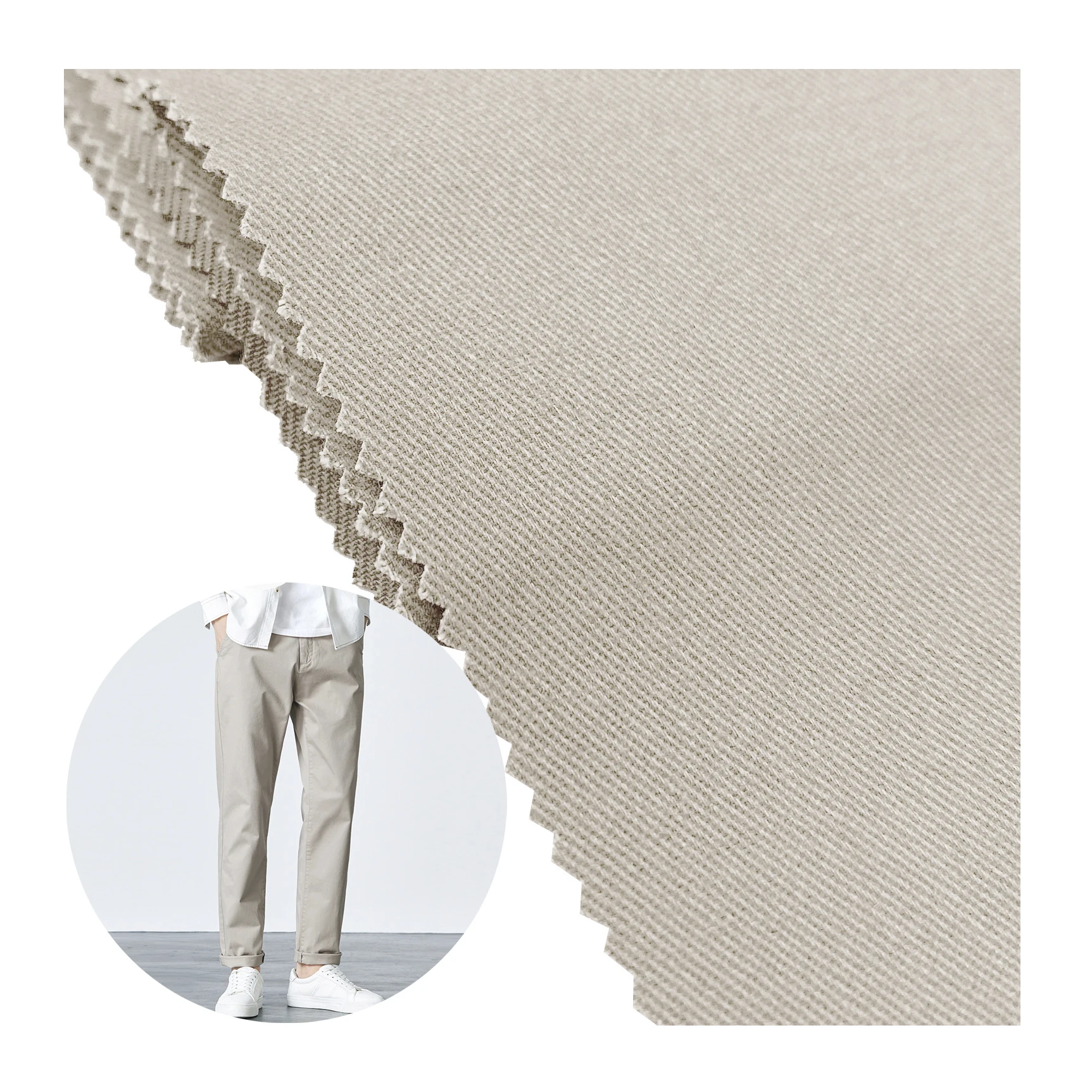 2021 New custom fabric cotton twill spandex fabric 97% cotton 3% spandex fabric for men lady children clothing