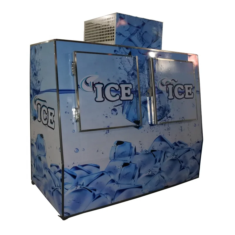 2 Slat Solid Door Ice Storage Commercial