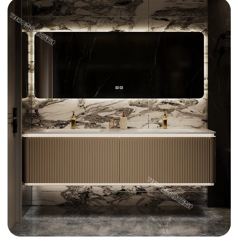 Different sizes Double Sink Vanity Cabinet Wall-Mounted Smart Home LED Mirror for Bathroom bathroom vanities