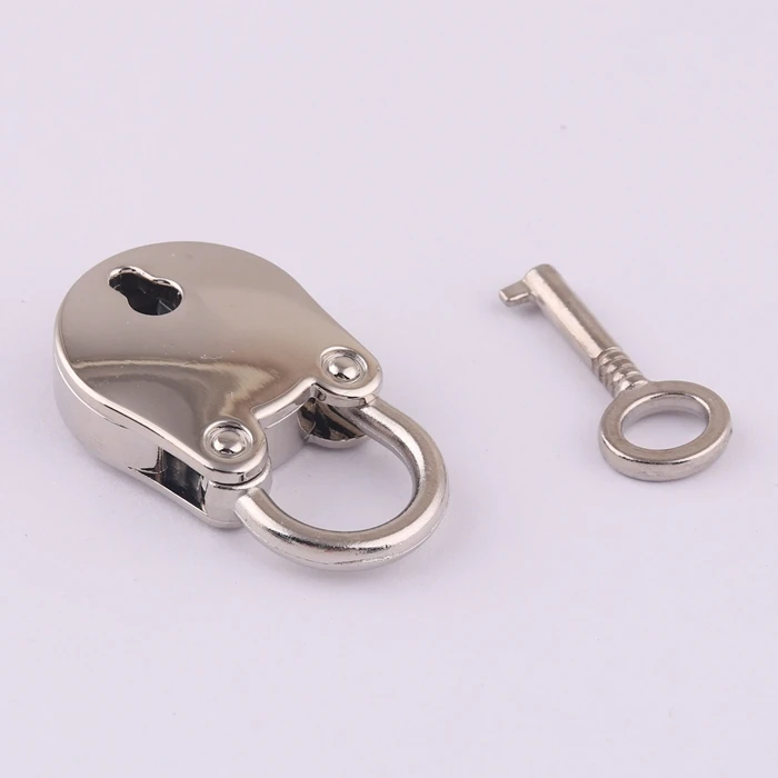 high quality silver color bear shape metal handbag decorative mini padlock with key small bag padlock