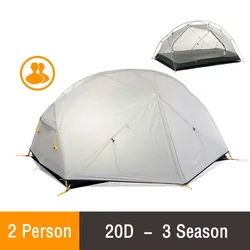 Hot Mongar 2-3 Person Outdoor Camping Tent 20D Nylon Fabric Double Layer Waterproof Ultralight 3 Season Vestibule Tent