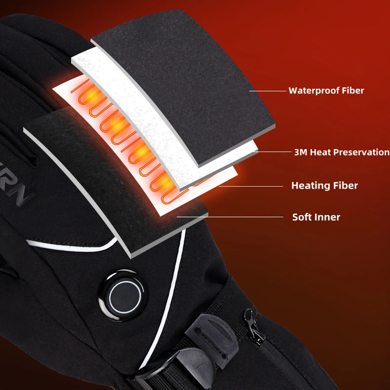 Men Women Waterproof Rechargeable Battery Snowboard Motorcycle Racing Cycling Guantes Freezer Winter Ski Electric Heated Gloves