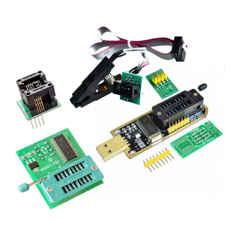 SOIC8 SOP8 Test Clip EEPROM Flash BIOS USB +1.8V Adapter + Soic8 Adapter Programmer Module Kit