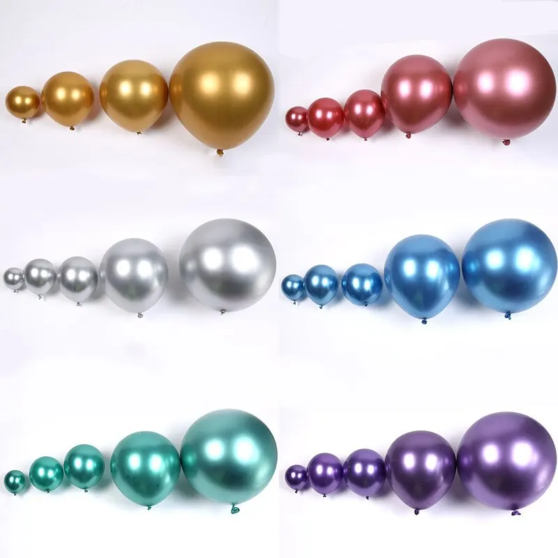 Free Sample 5/9/10/12/18/36 Inch Helium Wedding Party Metallic Chrome  Latex Balloons in China