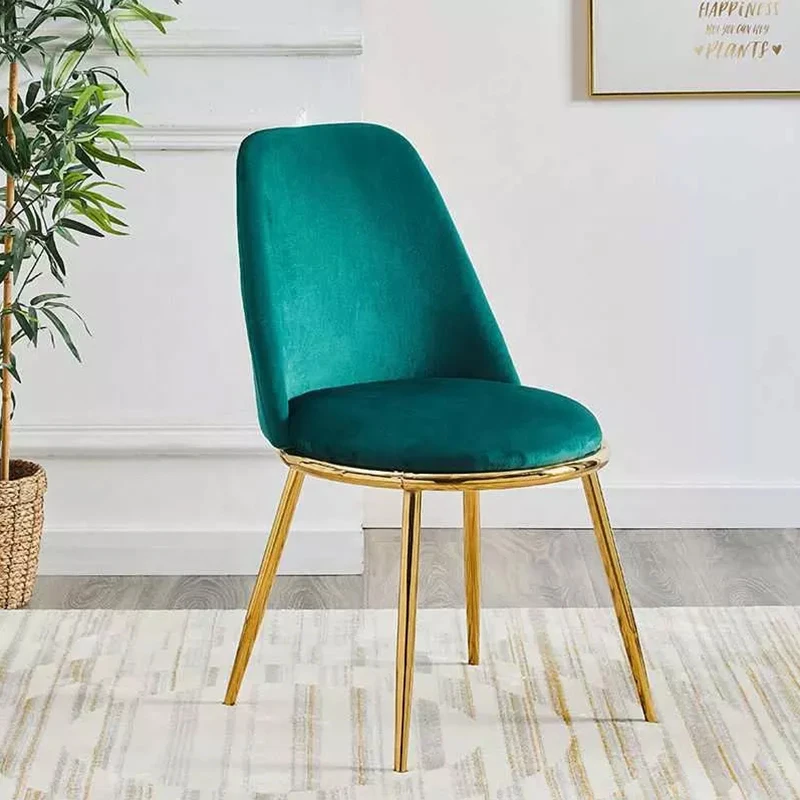 Big discount living room Furniture Blue colorful Restaurant chair PU Leather velvet Dining Chairs Modern with cushion for Sale