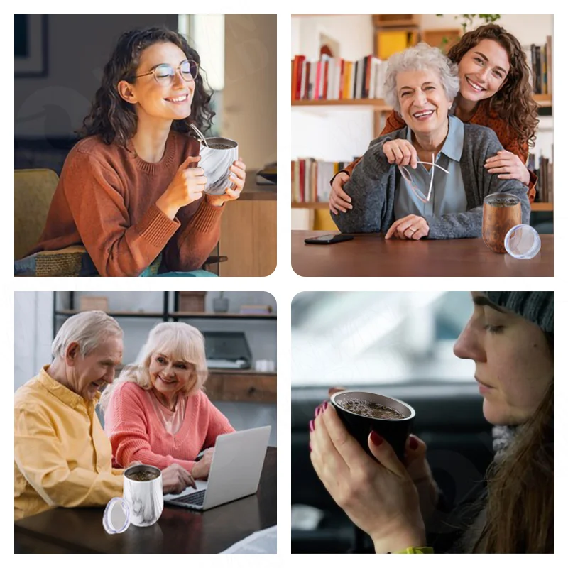 Yerba Mate Cup with Lid Double-Wall Insulated Vacuum Stainless Steel Mate Tea Cup Set Includes Bombilla