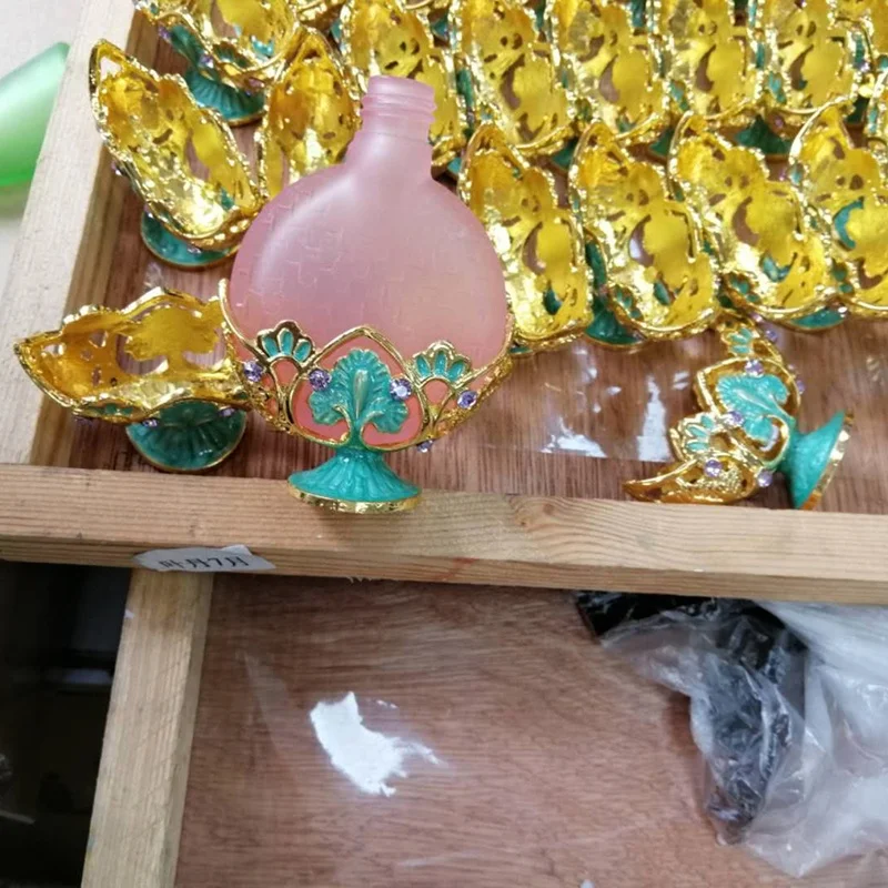 8-10ml Metal Perfume Bottle Empty Glass Essential 0il Attar Refillable Bottles#81170