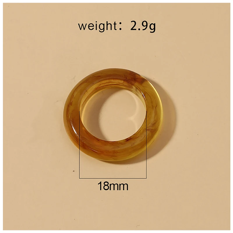 French Retro Minimalist Stackable colorful acrylic resin rings for woman acetate jewelry factory wholesales custom accessories