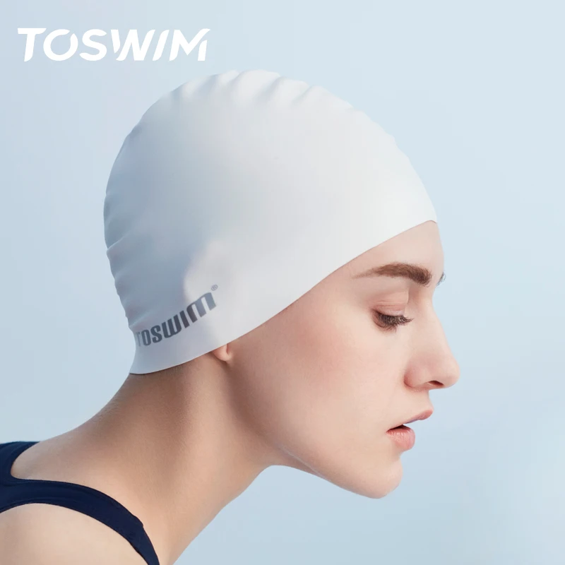 Factory Custom Design Silicone Swim Caps Women and Men OEM Swim Cap Widened Size Long Hair Pure Color Swimming Cap Small MOQ