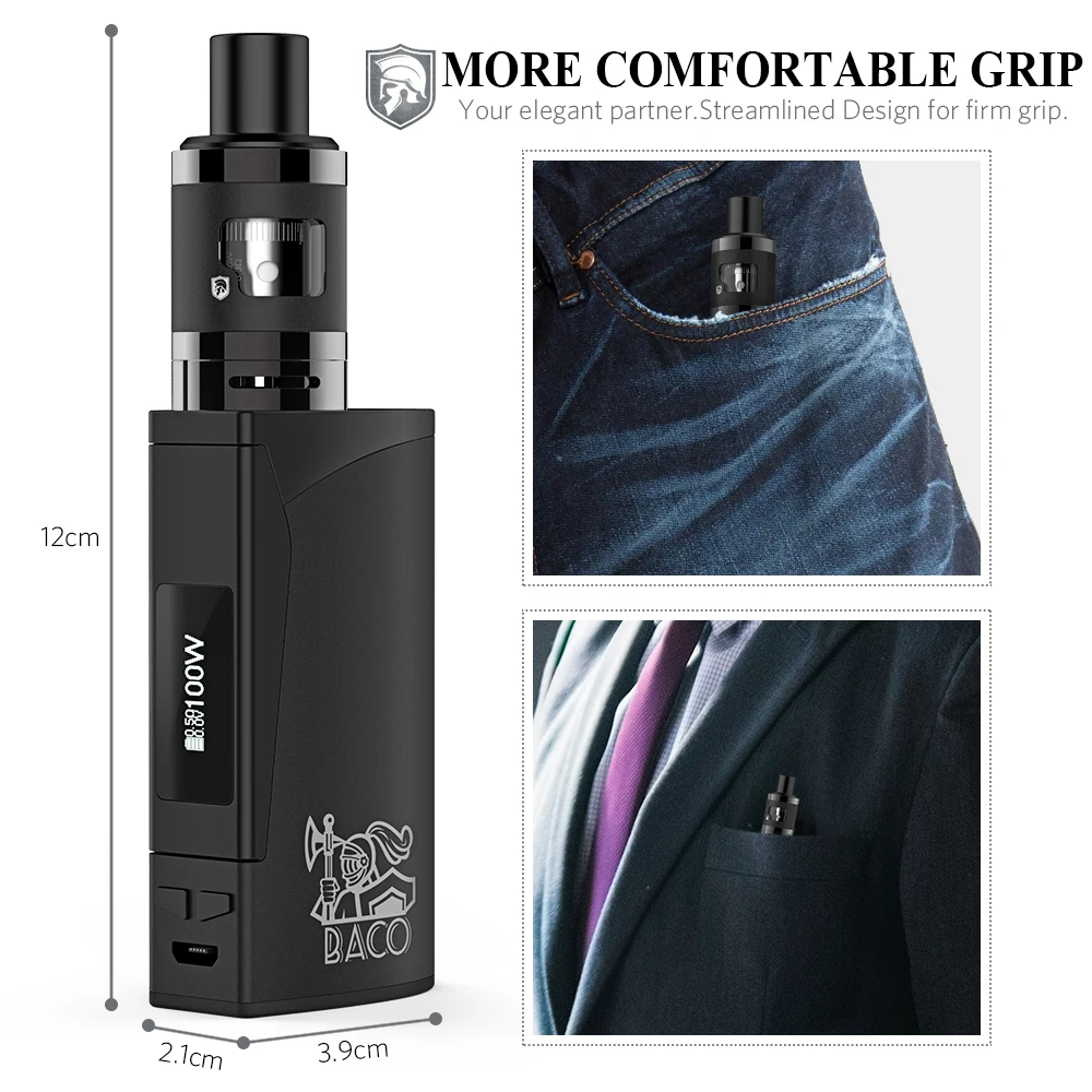 
100W vape kit electronic cigarette kit full power adjustable atomizer box mod 