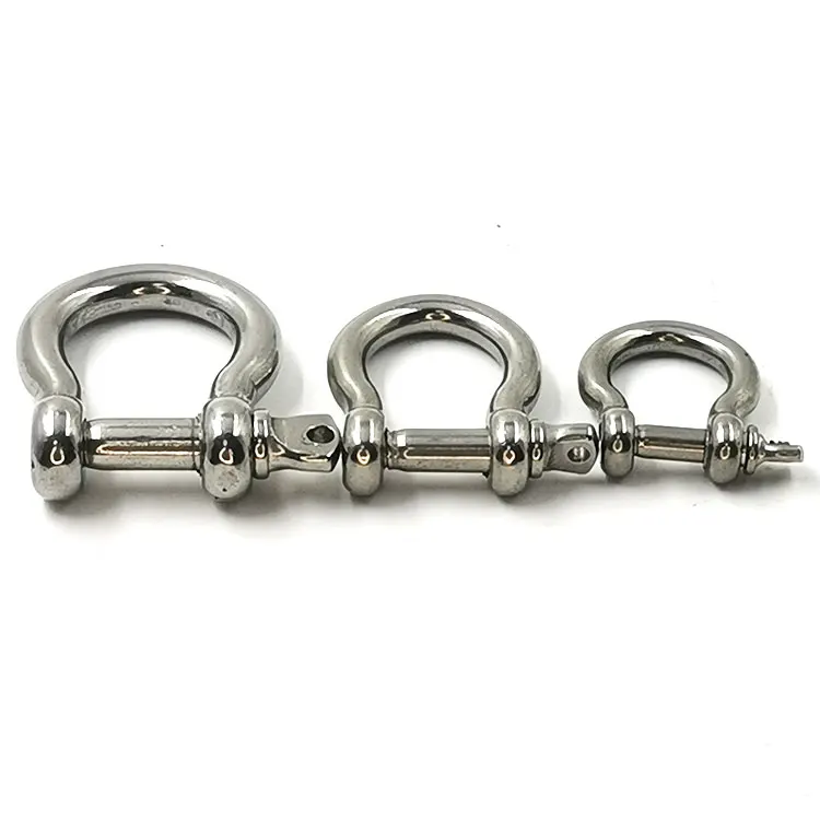 Factory Direct Sale Shackle 304/316 stainless steel bow  shackle wire rope lock chain