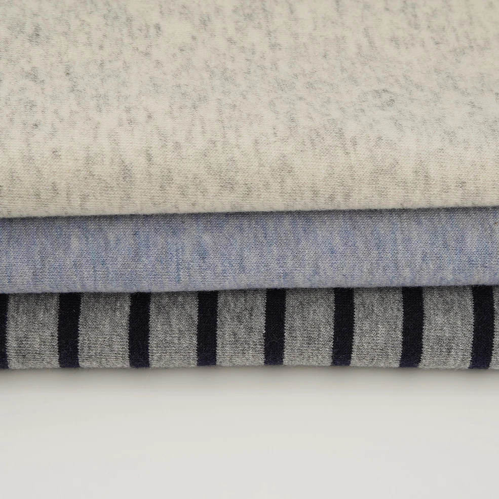 
Melange Cotton Spandex French Terry Fabric Knitted Polar Fleece Fabric 