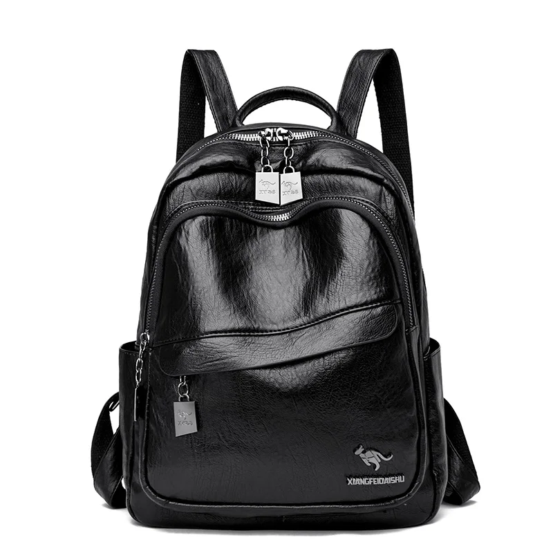 2024 new large-capacity ladies backpack Korean casual leather backpack