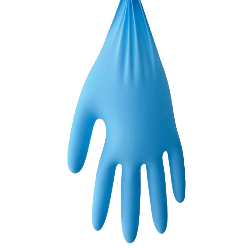 Wholesale Blue Powder Free Nitrile Gloves With High Quality household Disposable Nitrile Gloves