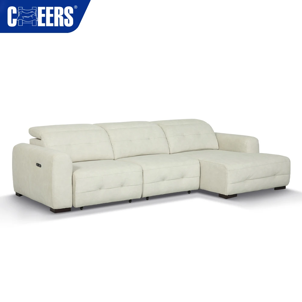 MANWAH CHEERS Power Recliner Sofa Bed Fabric Sectional Couch L Shape sofa group reclinable with chaise lounge for Living Room