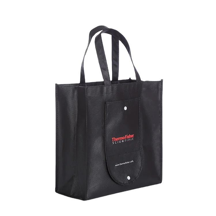 
Durable high quality custom logo printed non woven folding grocery tote bags reusable tote bag shopping foldable 