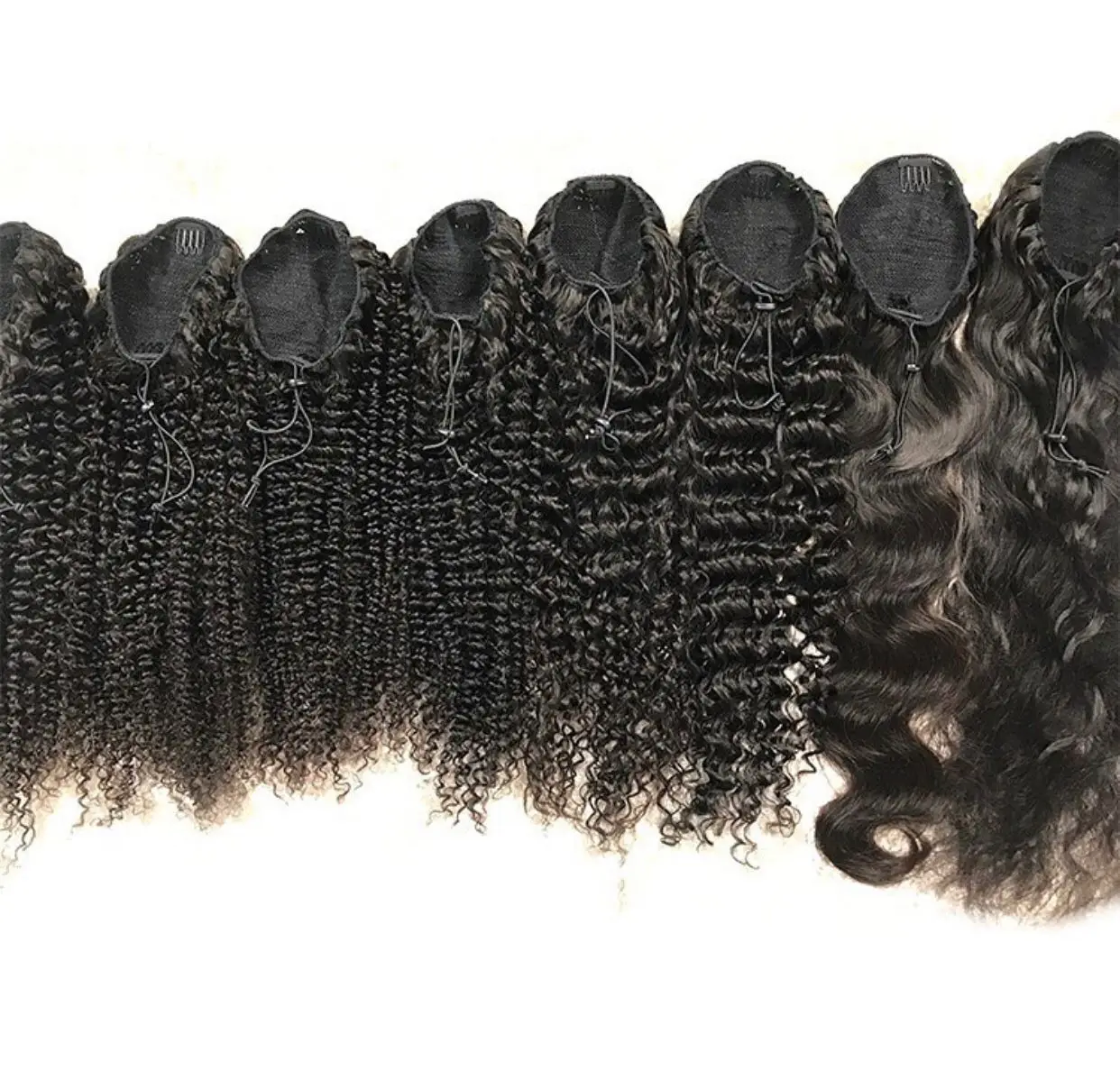 Unprocessed Natural Human Hair Ponytail Extension 100g Full Ponytail Wig Brazilian Hair Clip Ponytail Kinky Straight