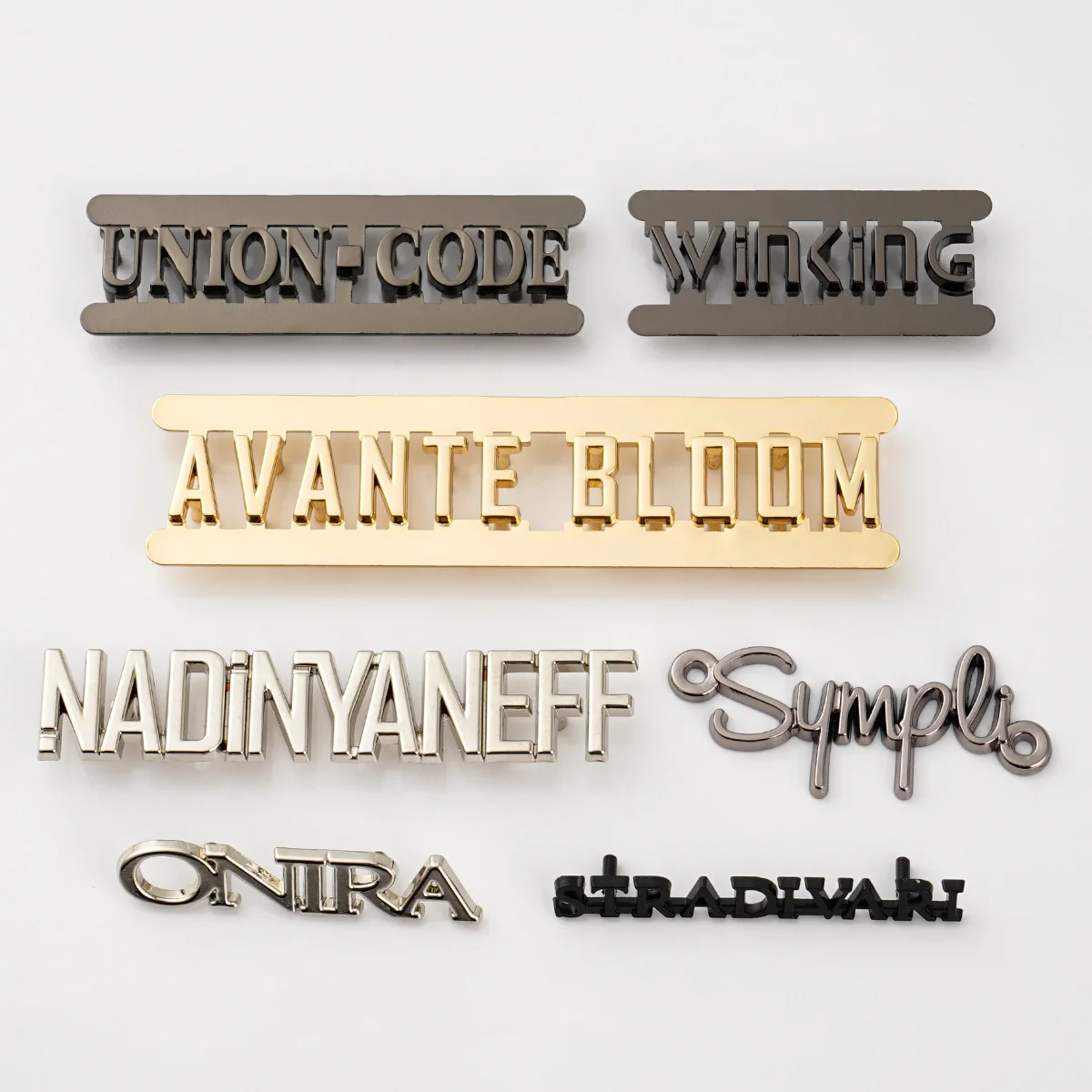 Handbag Accessories Design Metal Label Logo Wallet Clothes Custom Metal Plate Logo Gold Brand Metal Letter Logo for Bag