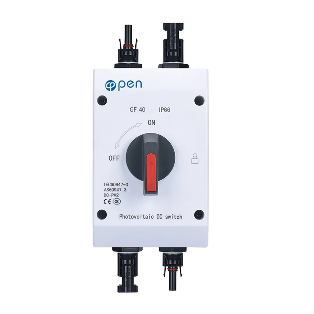 Фотогальванический солнечный PV изолятор постоянного тока 1000 в 1200 в электрический переключатель 32A 16A UKPM наружный IP66 водонепроницаемый с разъемом