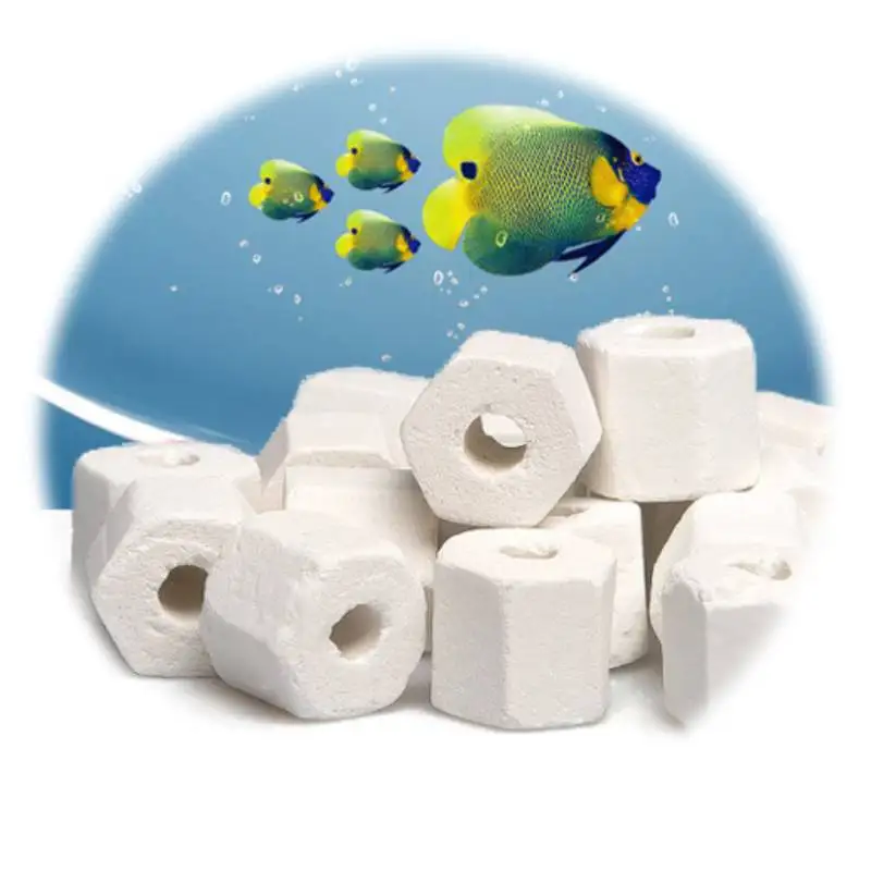 20mm Fish Tank Aquarium Water Filter Media Hexagonal Bio Glass Ceramic Ring for Water Treatment