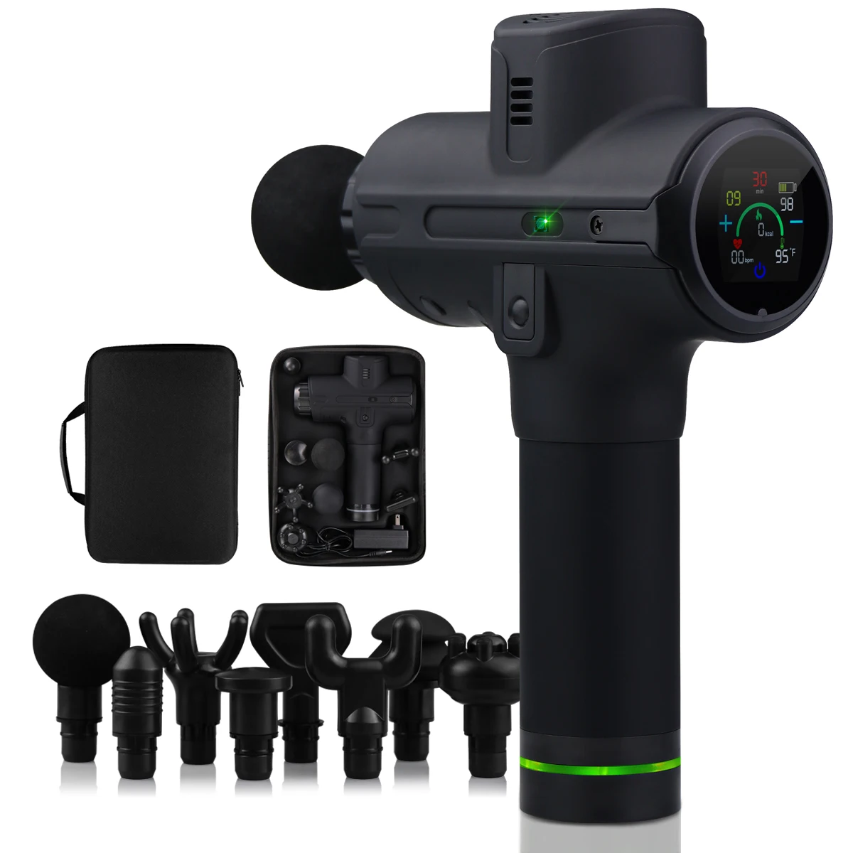 
Holding personal muscle massage gun private label custom logo m3 pro massage gun Black With 8 Heads Portable Massage Device 