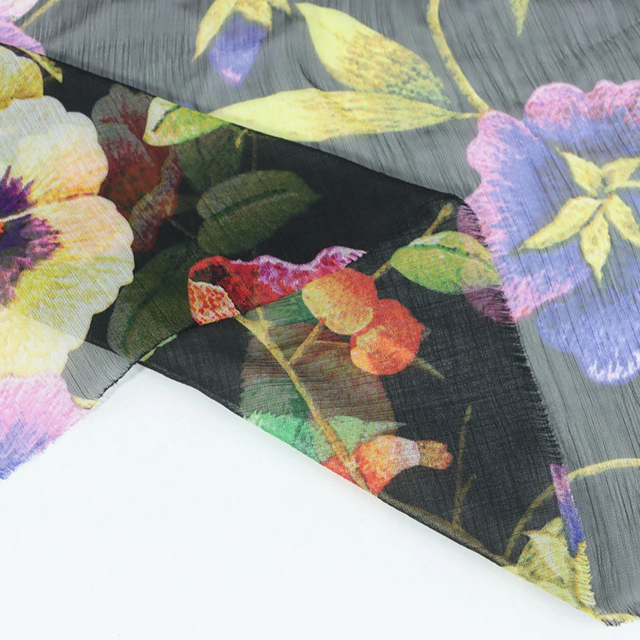 Top Grade  leopard print fabric  animal print  crepe fabric for dress