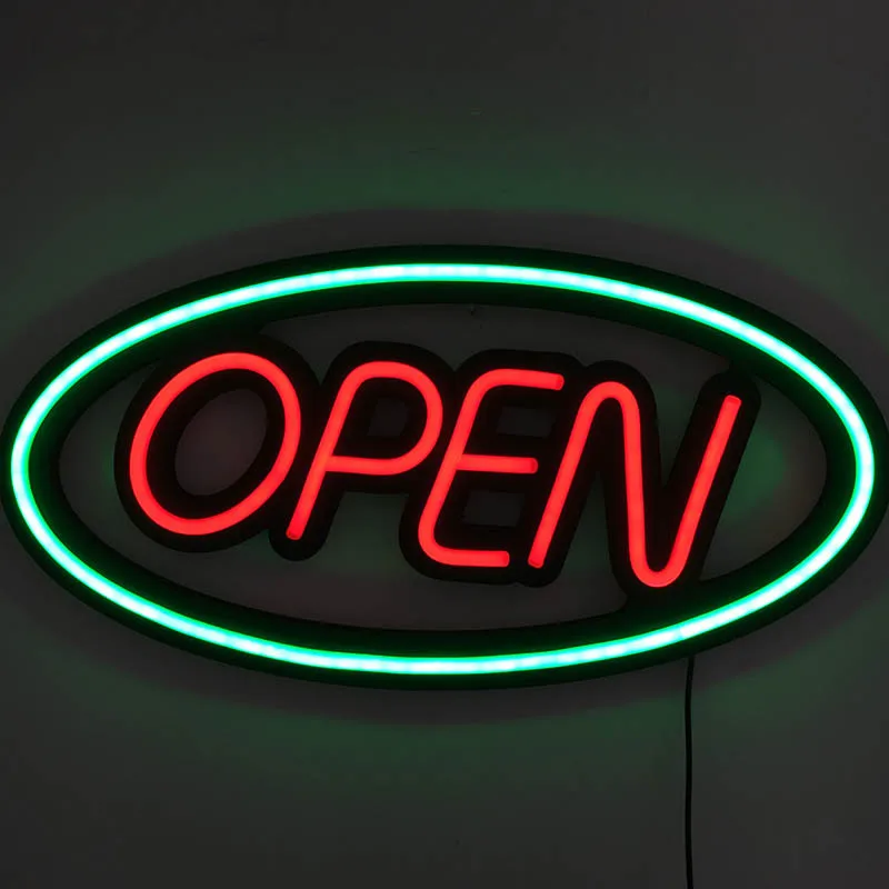 Open Close Sign Shop Open Hanging Business Lighting 24 Hours Neon Store Led Open Sign