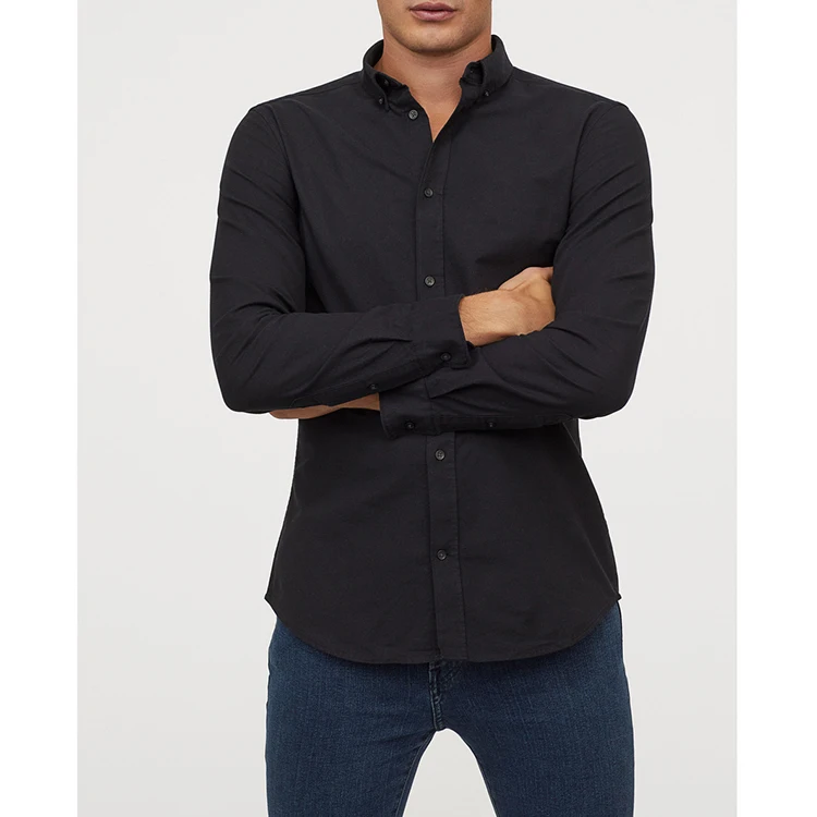 OEM men design plain 100% cotton shirts for men long sleeve