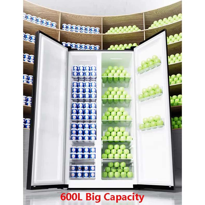 600L Side By Side Refrigerator Inverter System Total No Frost Ultra-thin Design